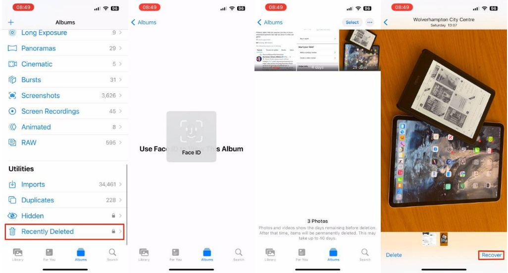 新疆苹果14维修分享 iPhone14 上恢复已删除的照片 